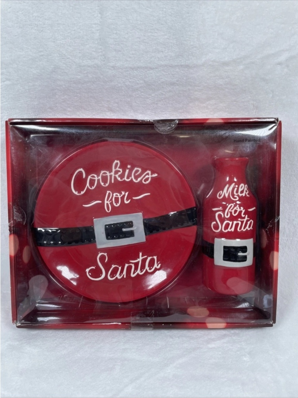 St Nicholas Square Christmas Traditions COOKIES FOR SANTA Set Plate/Milk Bottle